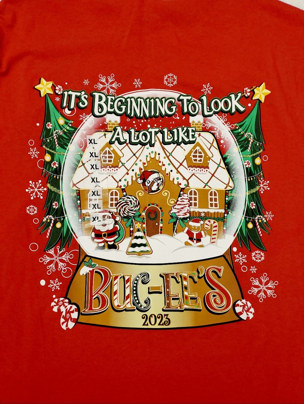 Adult Buc-ees Christmas Tee XL